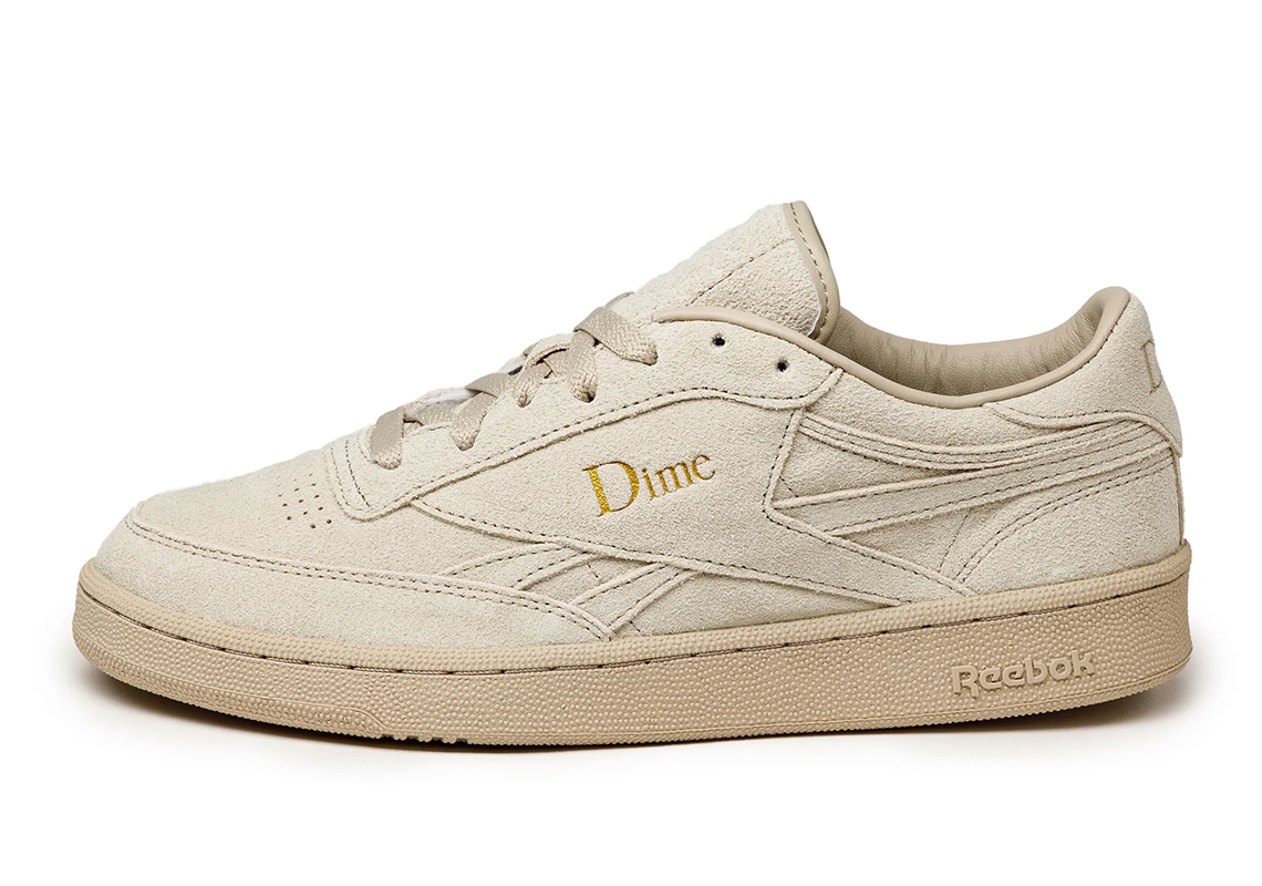 Dime x Reebok Club C Revenge "Light Sand." Asphaltgold/