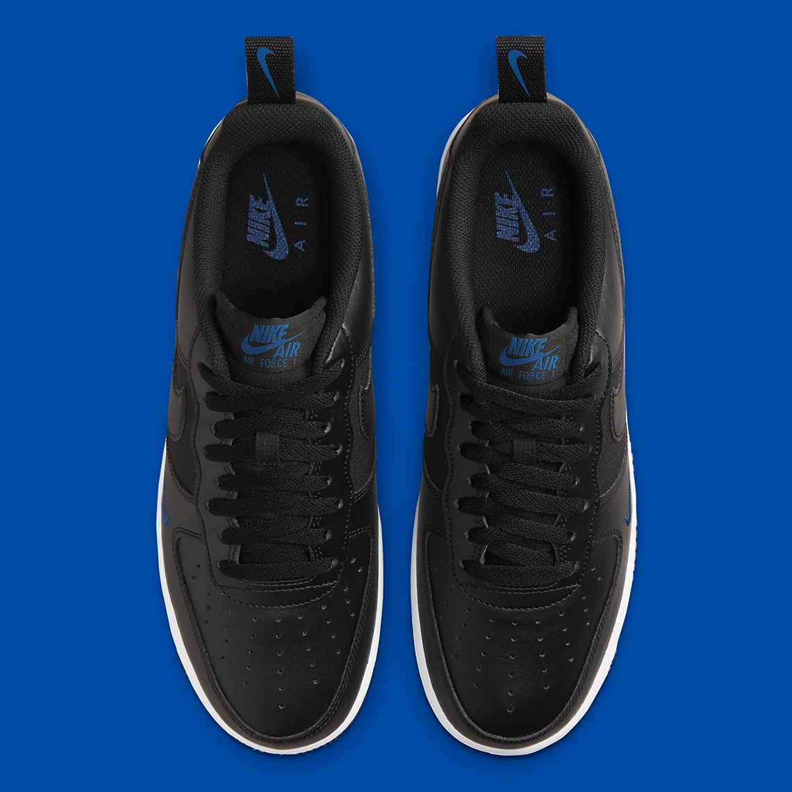 Nike Air Force 1 Low Leather Nylon Black Royal Fz4625 001 2