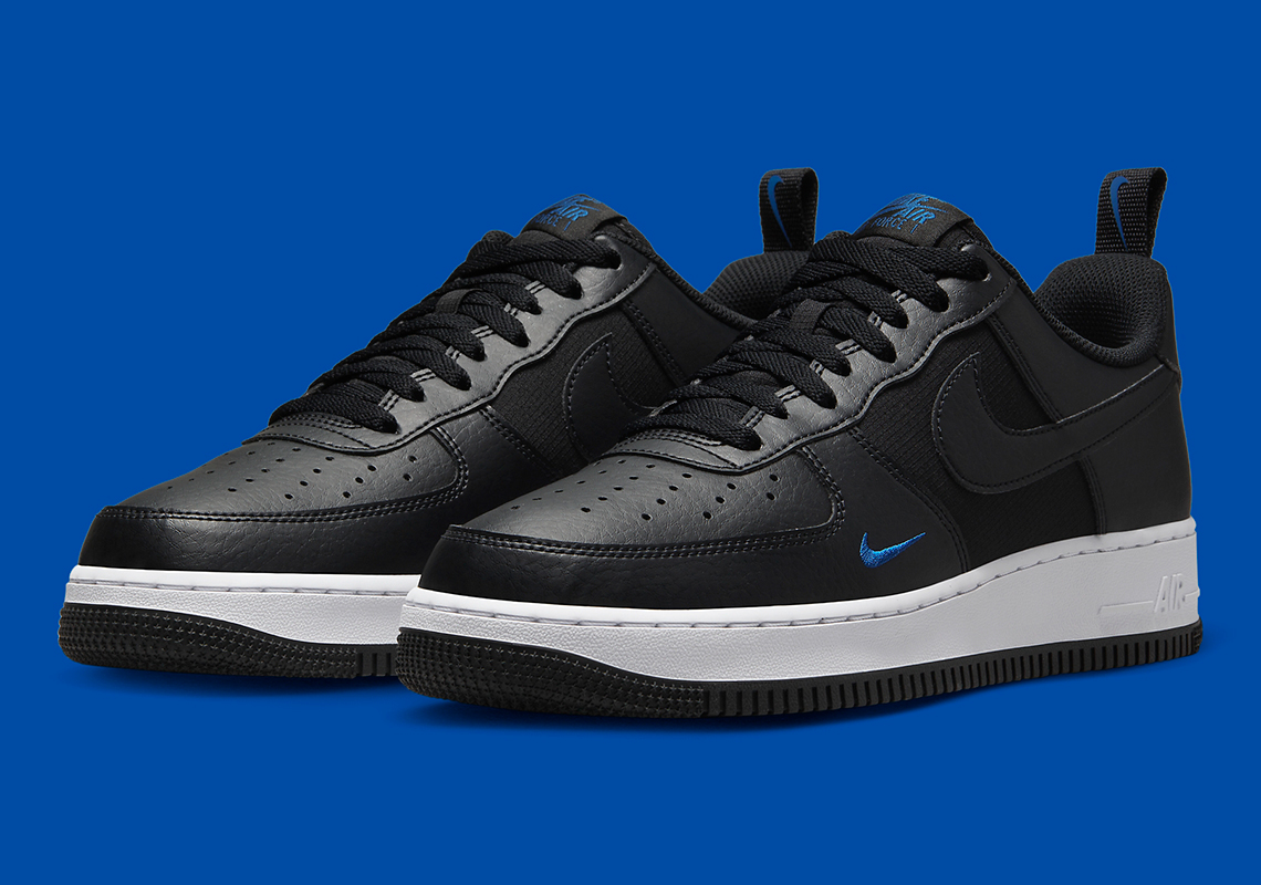 Nike Air Force 1 Low Leather Nylon Black Royal Fz4625 001 3