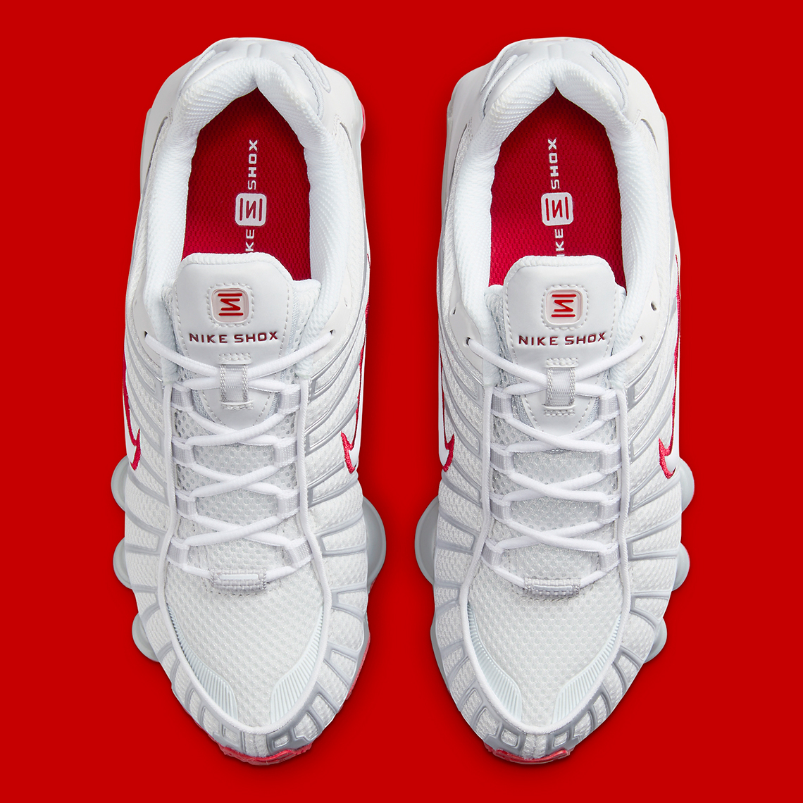 Nike Shox Tl Platinum Tint White Gym Red Fz4344 001 5