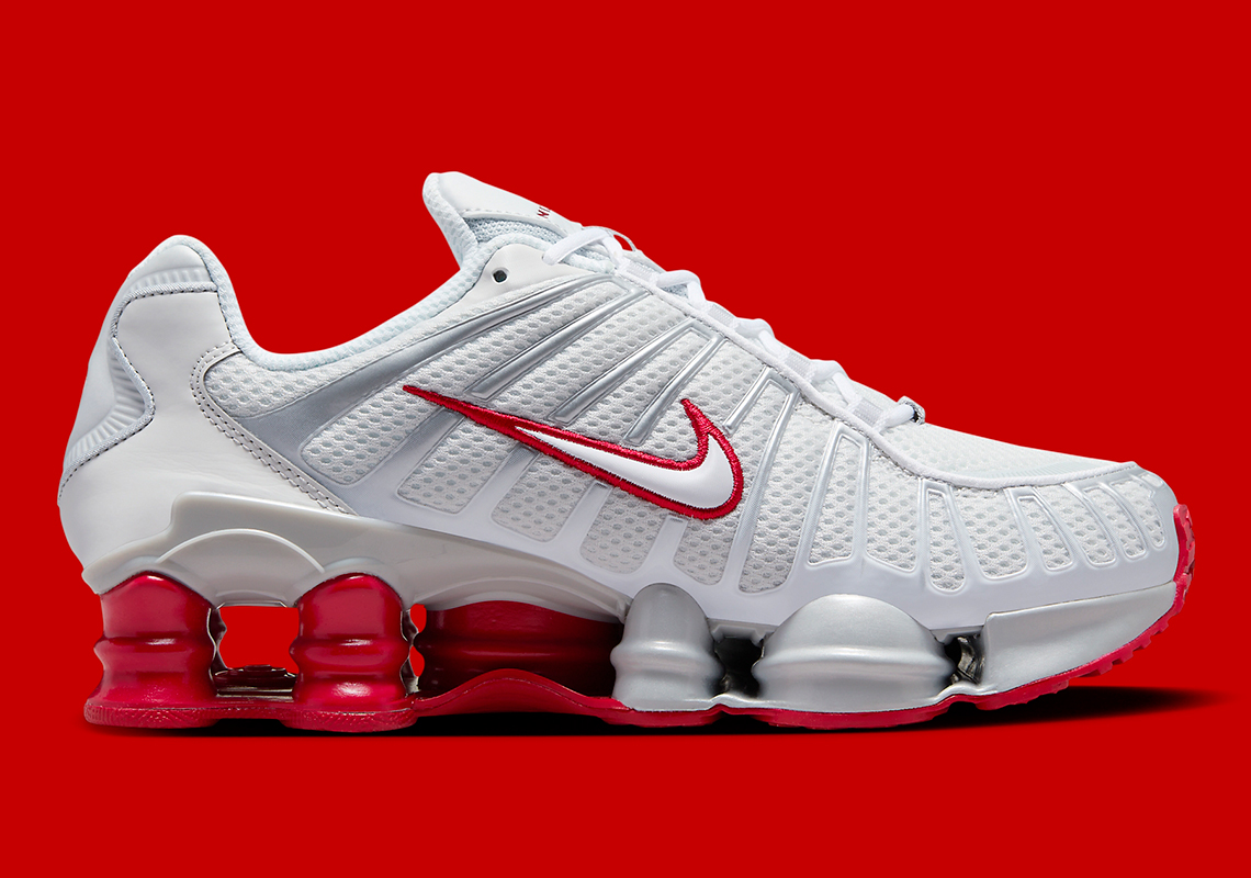 Nike Shox Tl Platinum Tint White Gym Red Fz4344 001 8