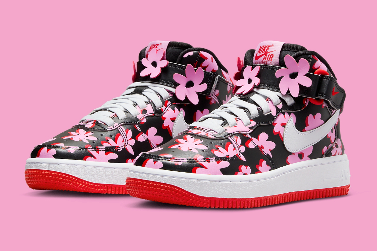 Flowers Bloom On This Kid's Nike Air Force 1 Mid Ahead Of Spring 2024