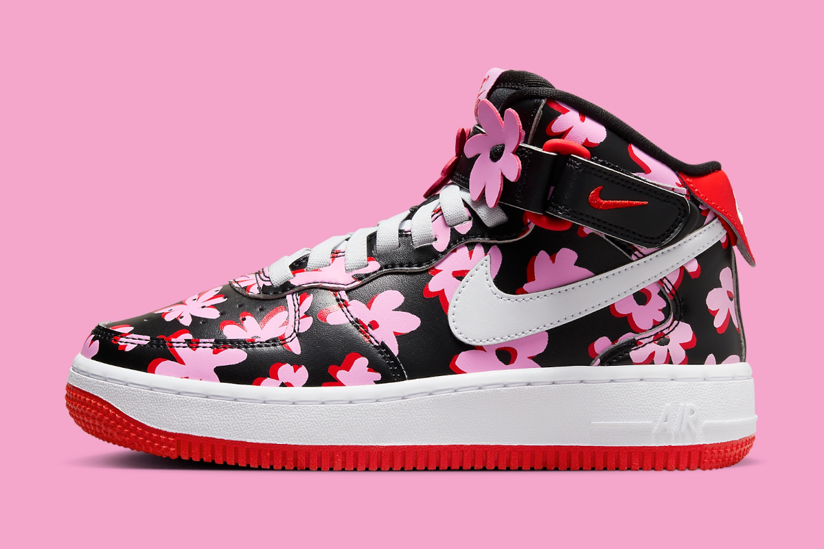 Kids Nike Air Force 1 Mid Flowers 2024 9