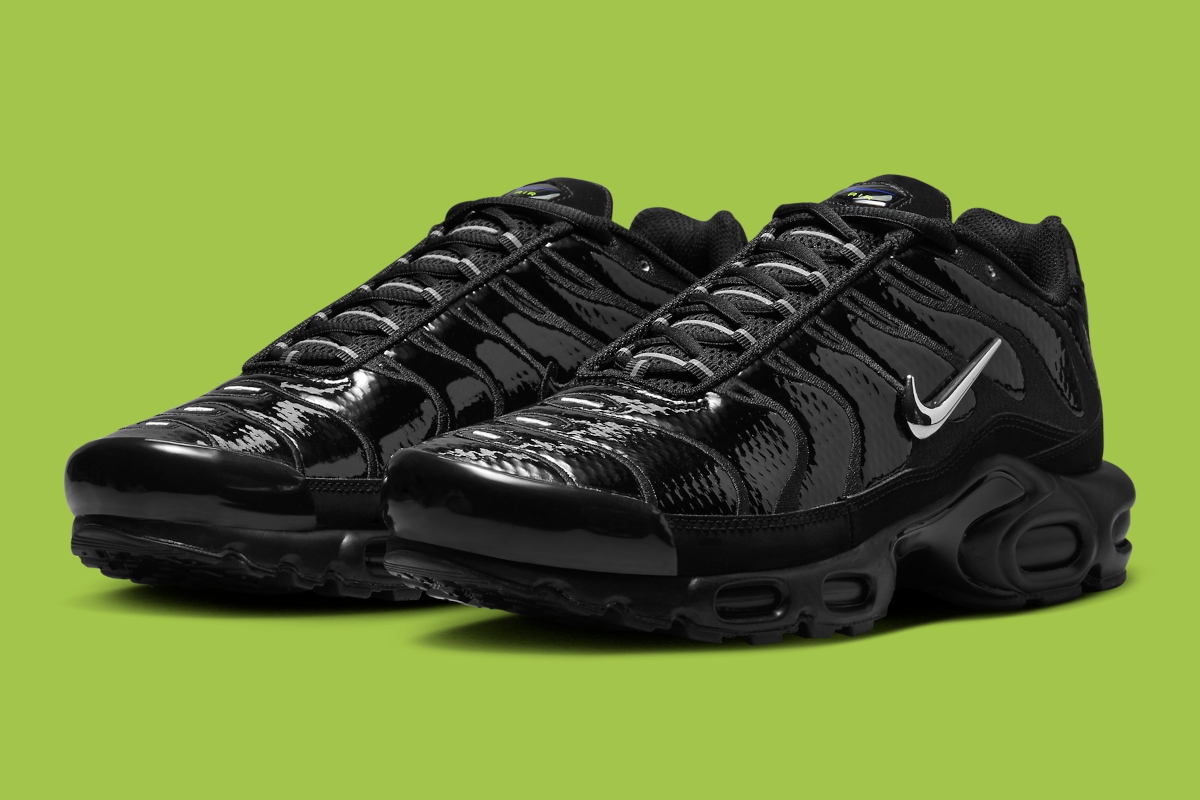 Chrome Swooshes And Patent Leather Bases Share This Stealthy Nike Air Max Plus