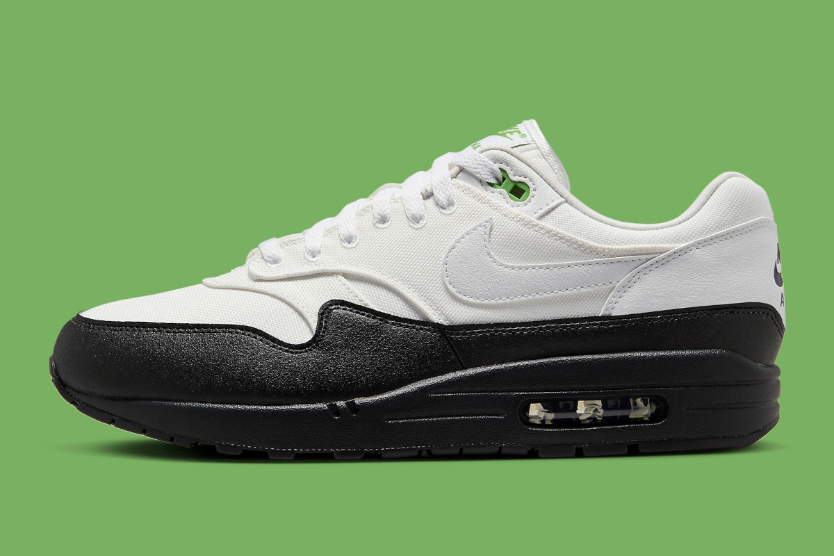 "Chlorophyll" Interrupts This Split "White/Black" Nike Air Max 1