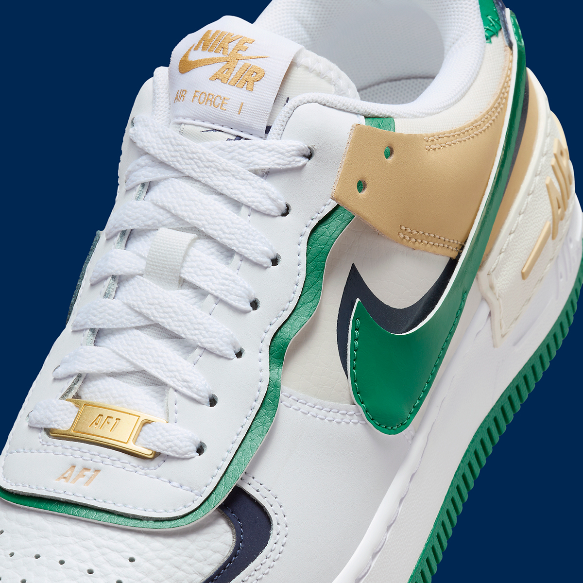 Nike Air Force 1 Shadow White Sesame Malachite Midnight Navy Dz1847 102 1