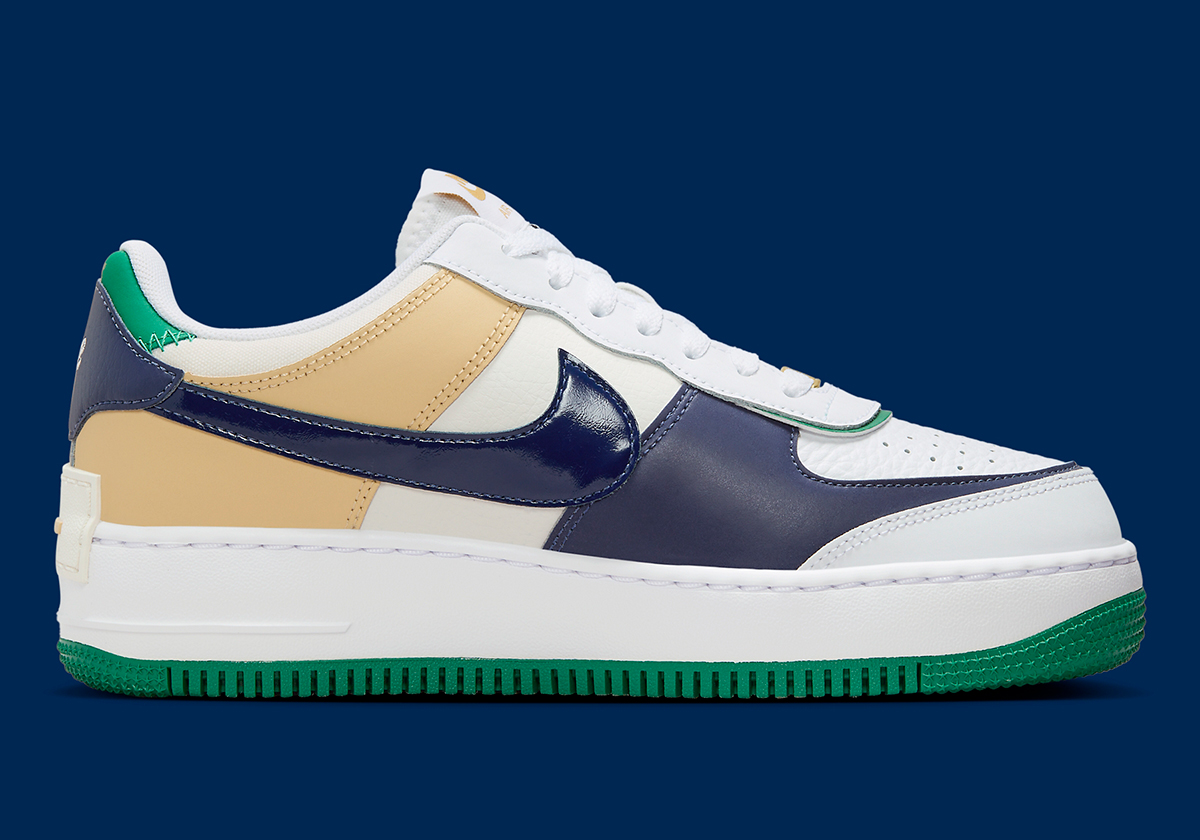 Nike Air Force 1 Shadow White Sesame Malachite Midnight Navy Dz1847 102 2