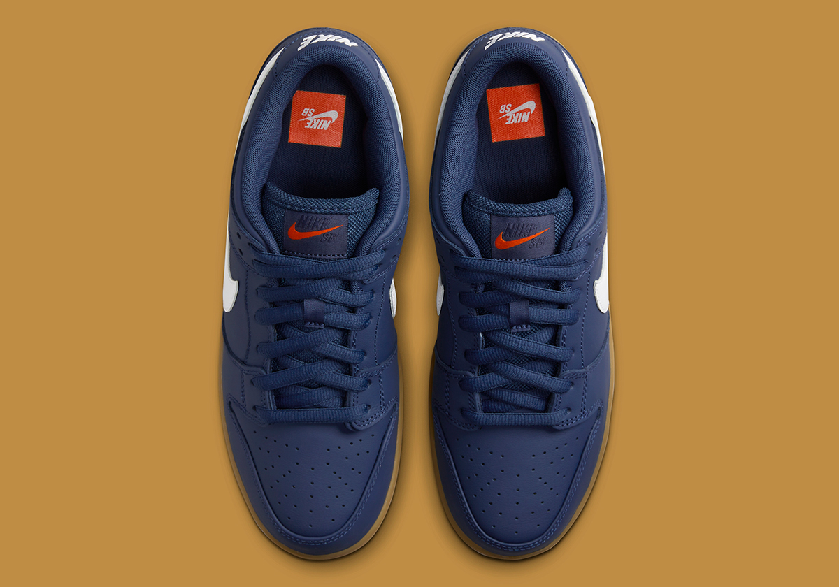 Nike Sb Dunk Low Navy Gum Orange Label Fj1674 400 2