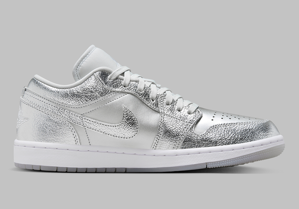 Air Jordan 1 Low Crinkled Silver Foil 3