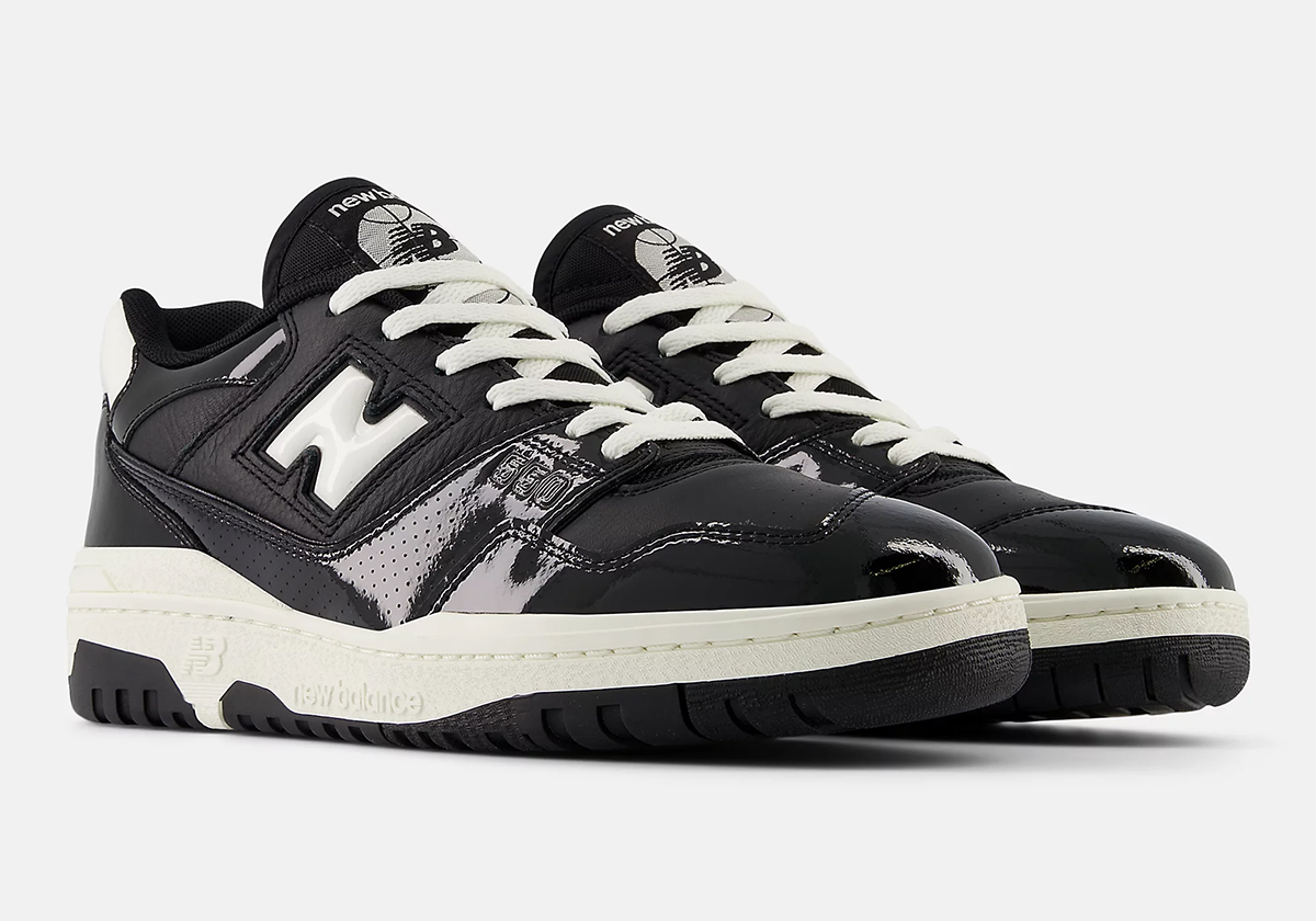 New Balance 550 Patent Leather Black White Bb550kyg 2