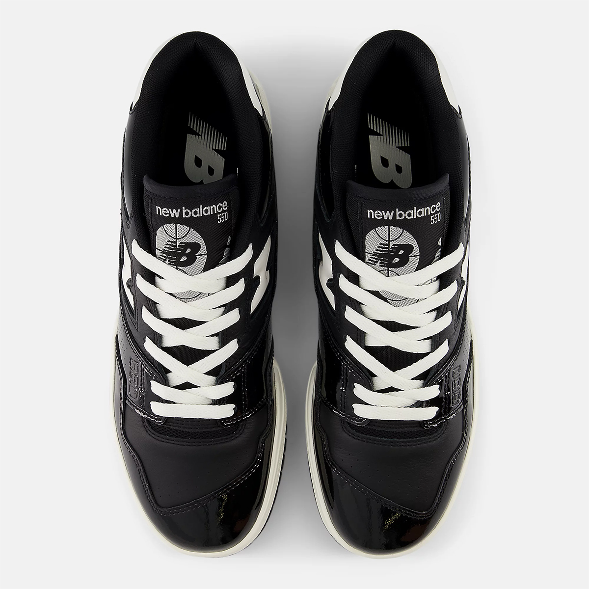 New Balance 550 Patent Leather Black White Bb550kyg 3