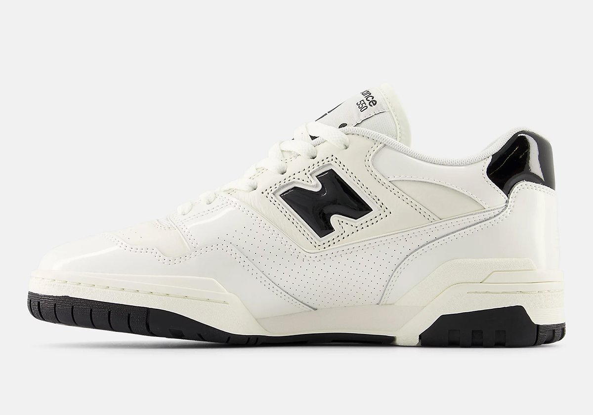 New Balance 550 Patent Leather White Black Bb550ykf 3