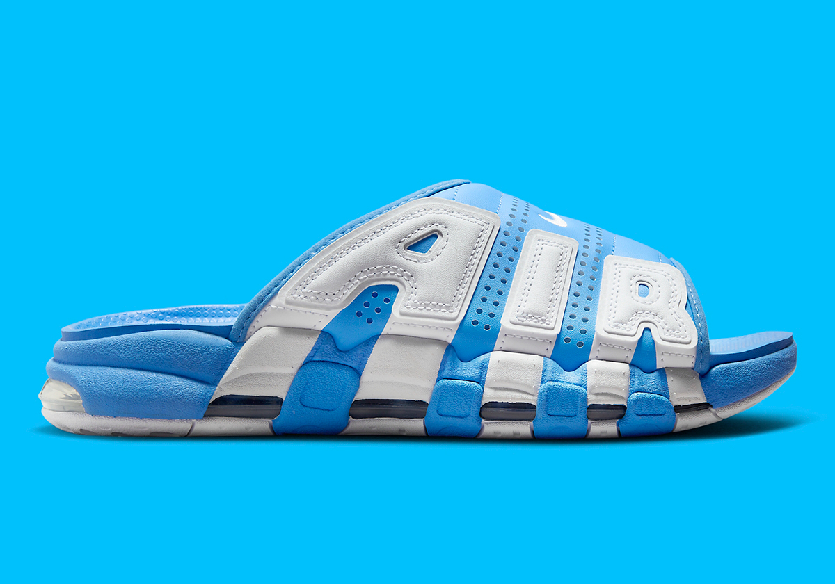 Nike Air More Uptempo Slides Dark Powder Blue White Fd9884 400 5