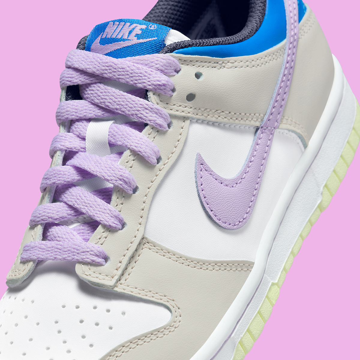 Nike Dunk Low Gs Khaki Royal Lilac Fb9109 103 4