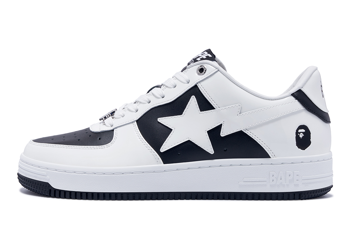 A Bathing Ape Bape Sta Patent Leather White Black 1