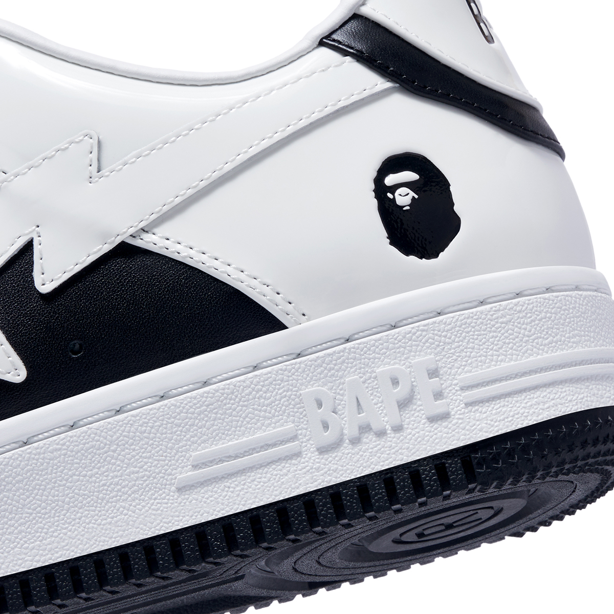 A Bathing Ape Bape Sta Patent Leather White Black 2