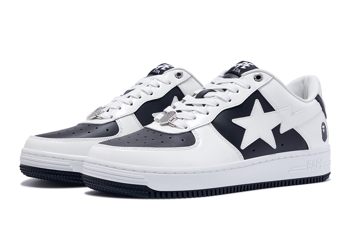 A Bathing Ape Bape Sta Patent Leather White Black 4