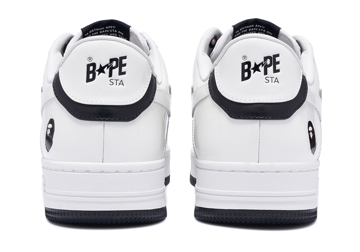 A Bathing Ape Bape Sta Patent Leather White Black 6