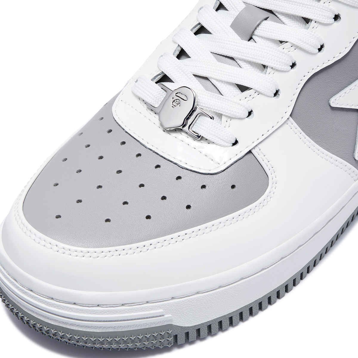 A Bathing Ape Bape Sta Patent Leather White Grey 4