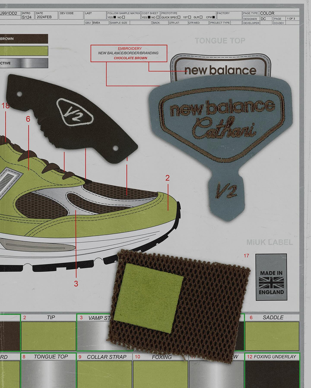 Danielle Cathari New Balance 991v2 Matcha 3