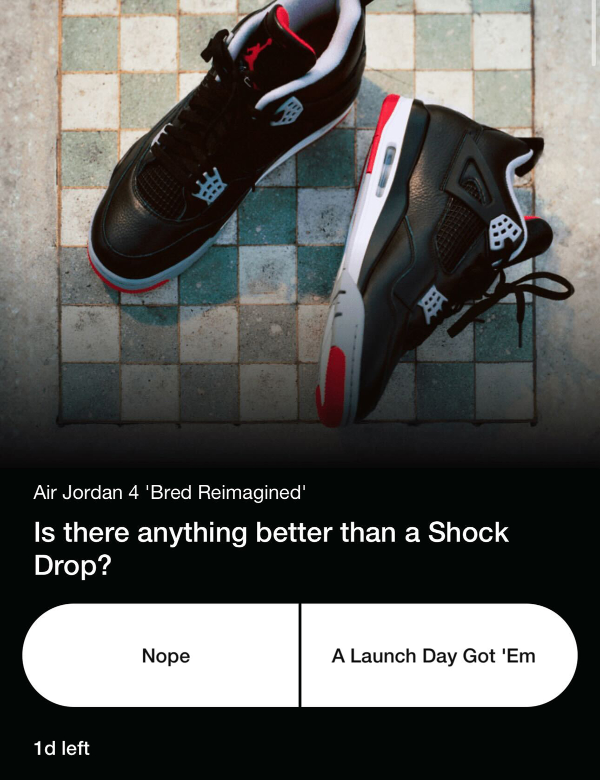 Jordan 4 Bred Reimagined Shock Drop