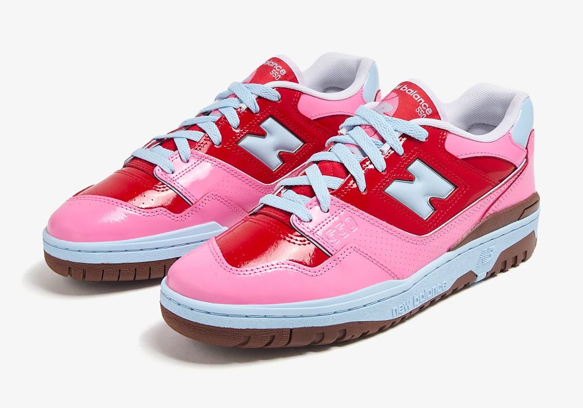 New Balance 550 Patent Pink Red Bb550ykc 5