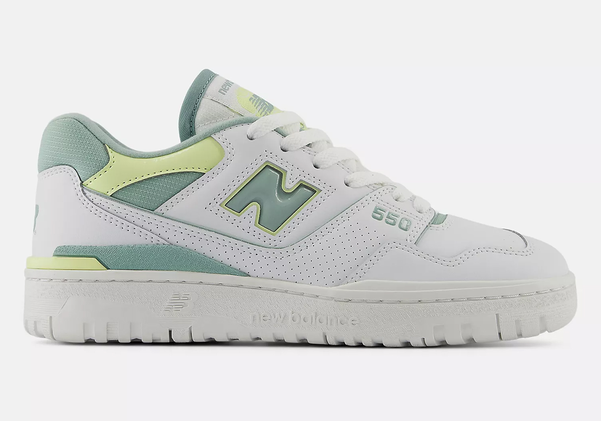 New Balance 550 Womens White Salt Marsh Limelight Bbw550eb 1