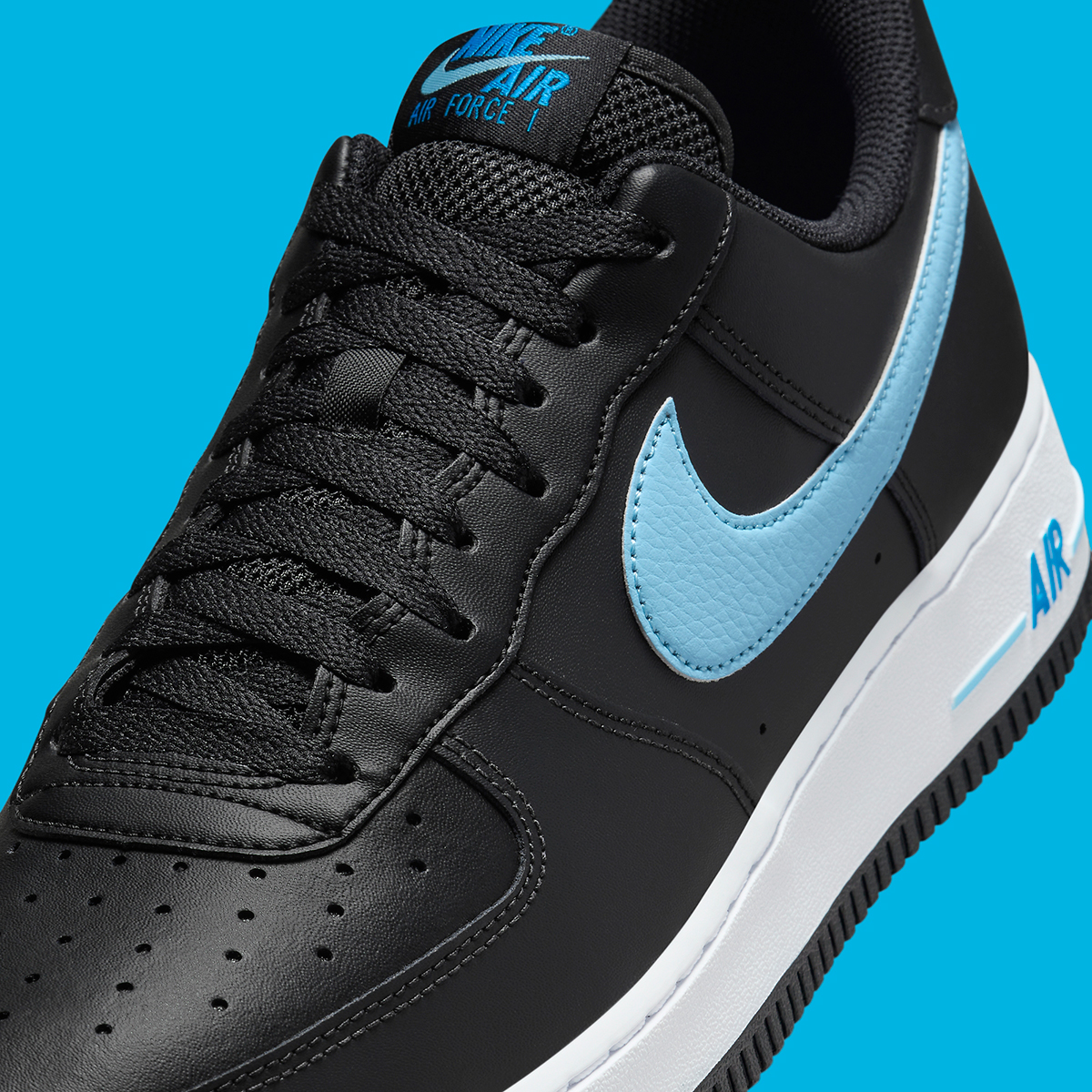 Nike Air Force 1 Low Black University Blue Hf3839 001 2