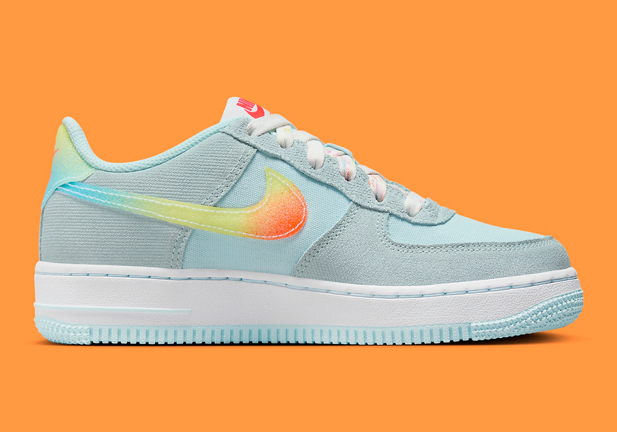 Nike Air Force 1 Low Gs Blue Corduroy Gradient Swoosh Hf4782 474 3