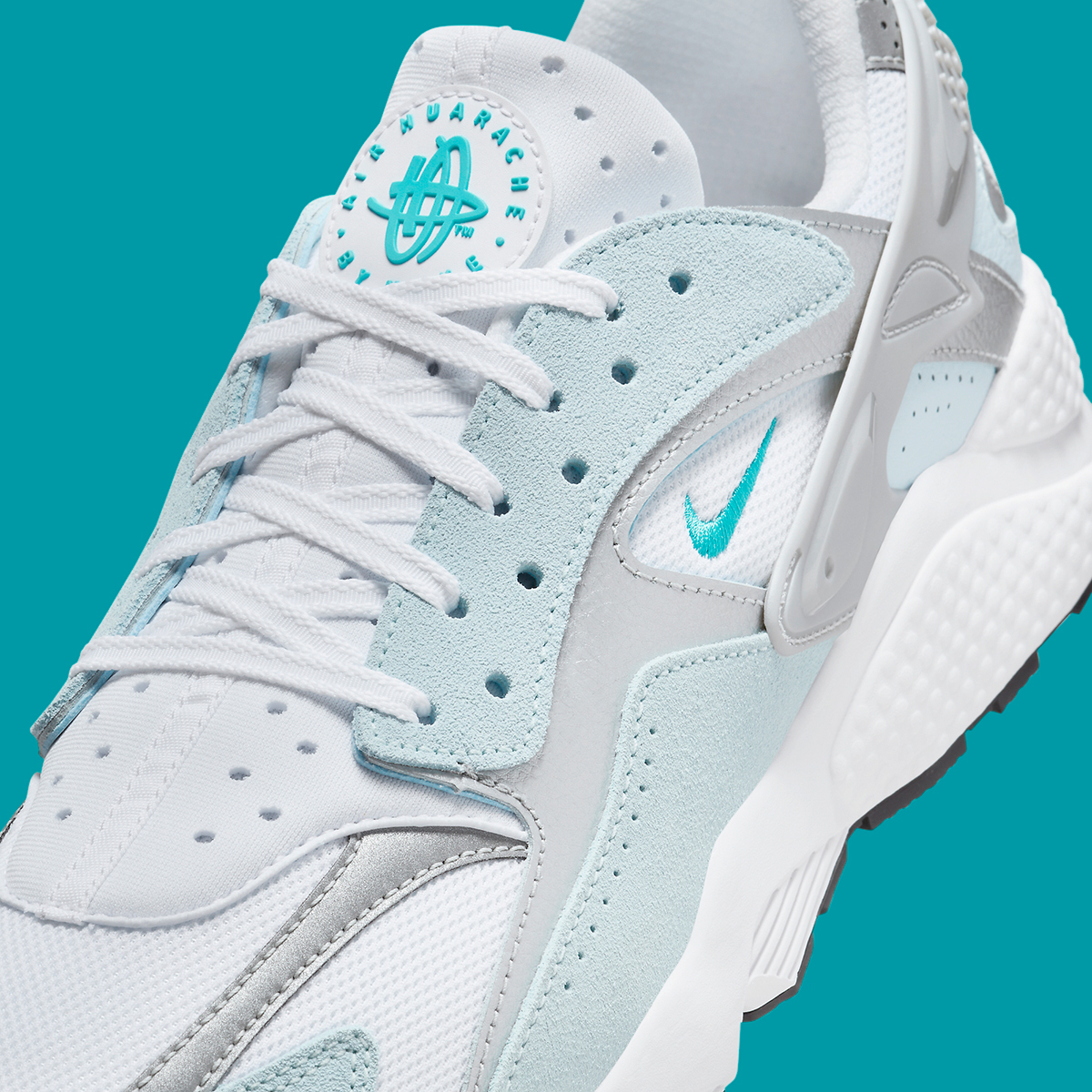 Nike Air Huarache Runner White Glacier Blue Dusty Cactus Metallic Silver Dz3306 103 7