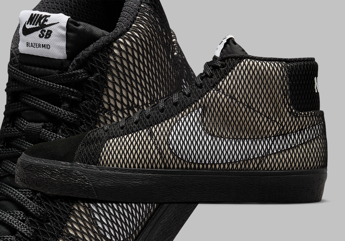 Black Fishnet Drapes The Nike SB Blazer Mid