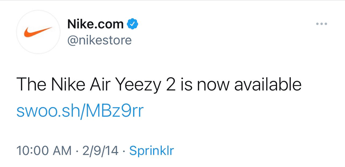 Yeezy 2 Red October Nikestore Tweet