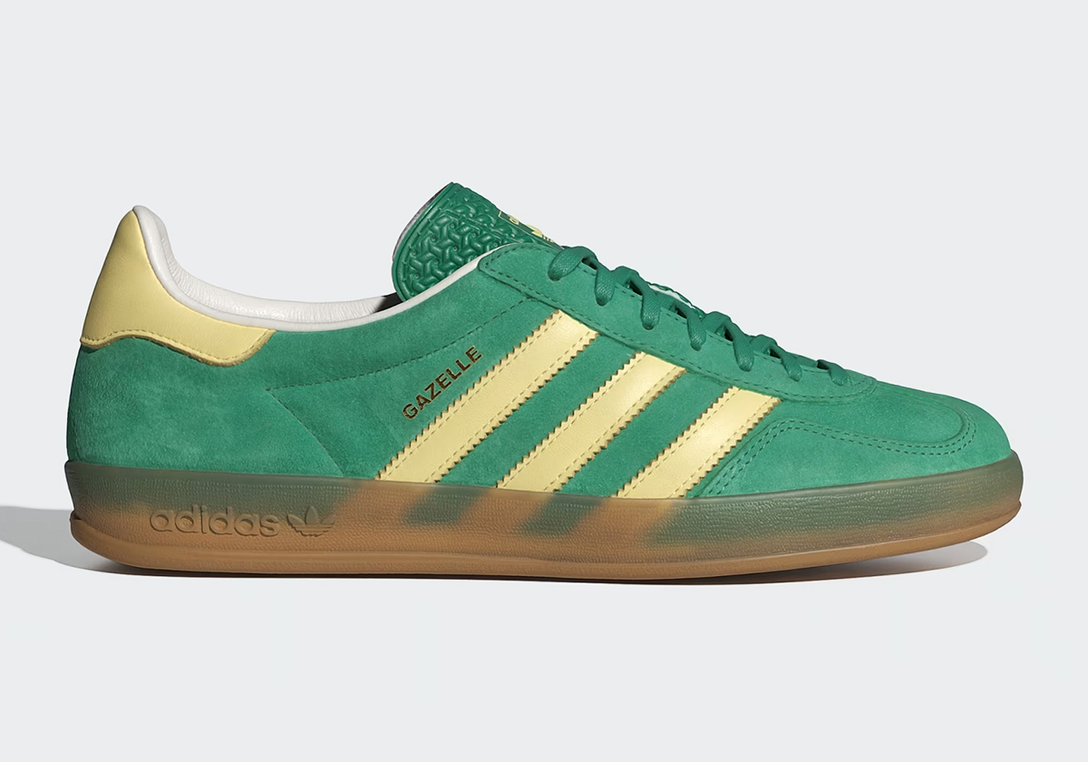 Adidas Gazelle Indoor Semi Court Green Almost Yellow Gum Ih7500 2