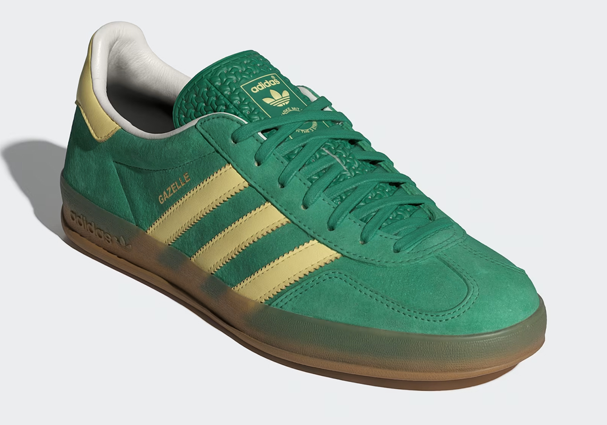 Adidas Gazelle Indoor Semi Court Green Almost Yellow Gum Ih7500 3