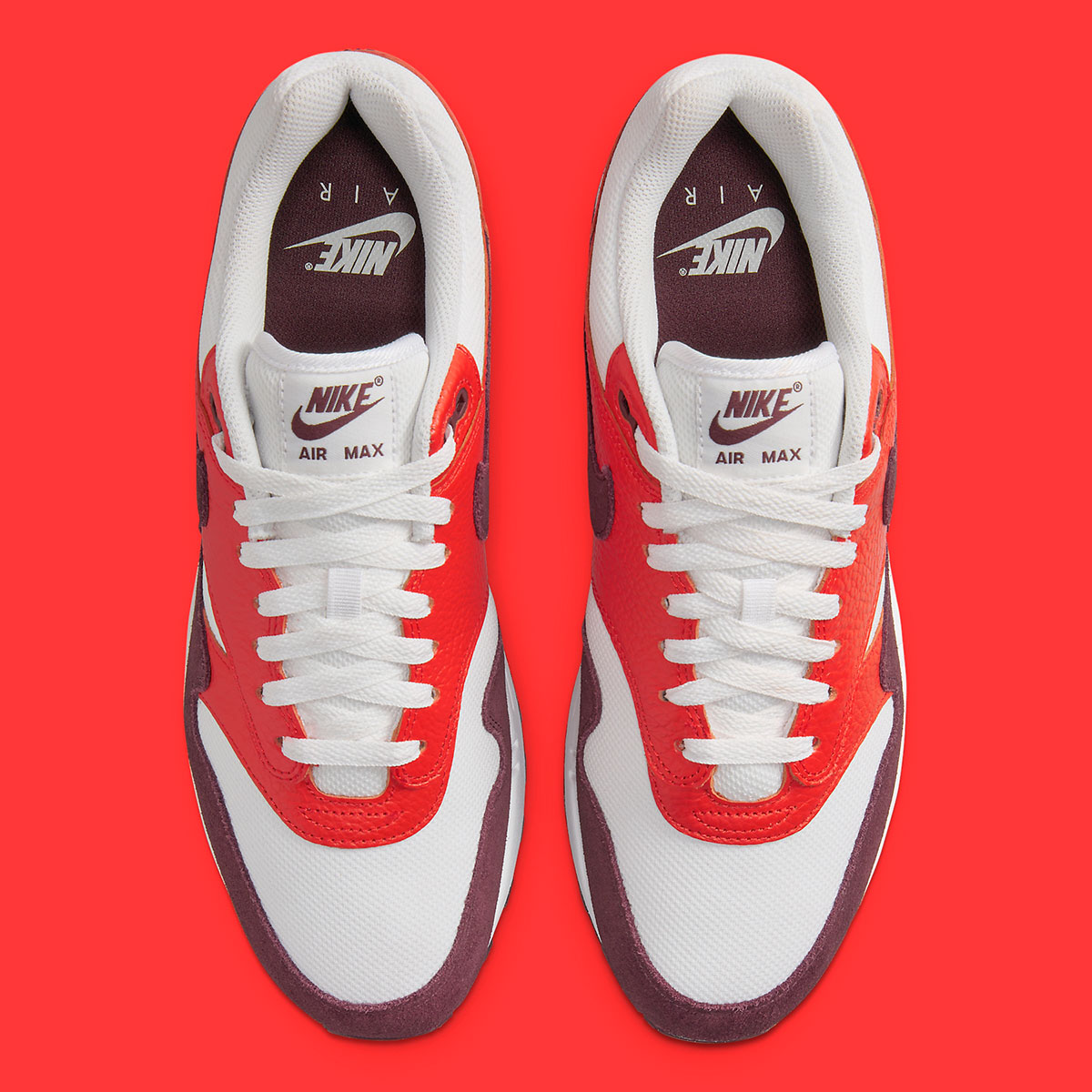 Nike Air Max 1 Summit White Burgundy Crush Picante Red Fn6952 102 5