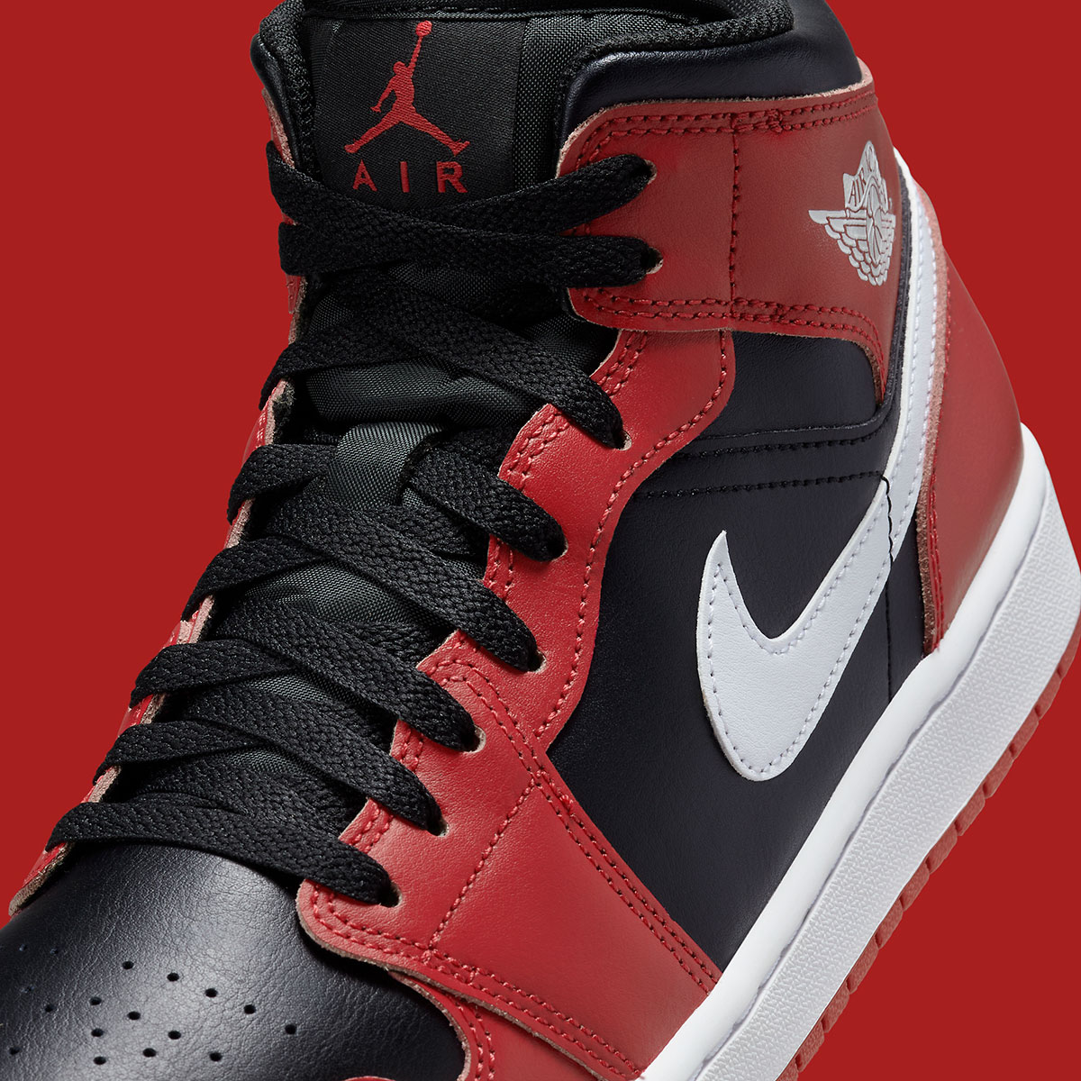 Air Jordan 1 Mid Womens Black White Gym Red Dq8426 061 1