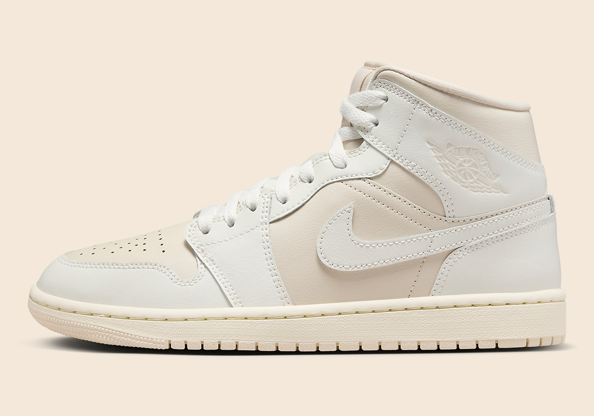 Air Jordan 1 Mid Womens White Light Tan Bq6472 201 8