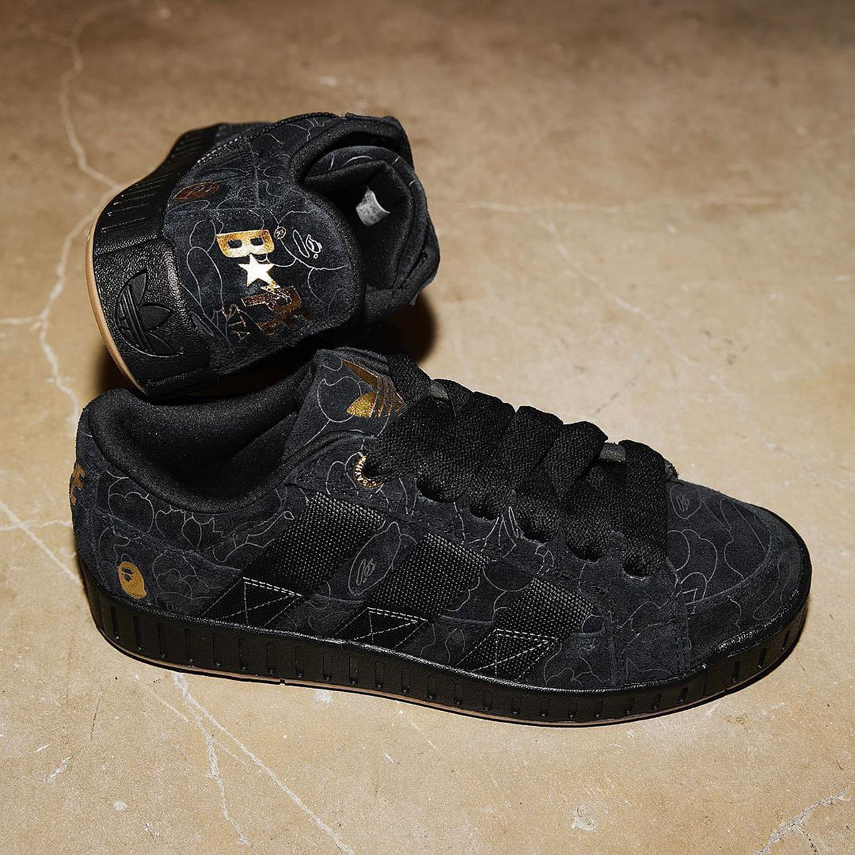 Bape Adidas Lwst Black Gold 1