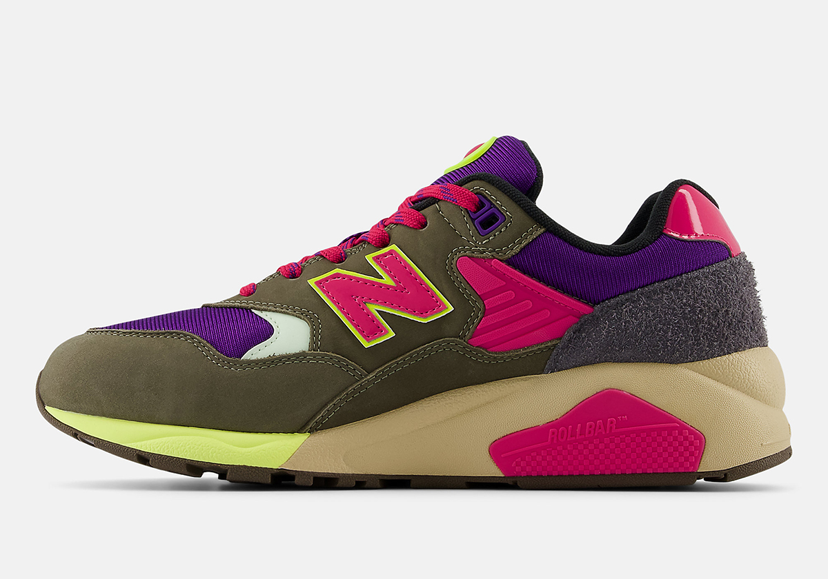 New Balance 580 Patent Olive Pink Mt580sfa 1