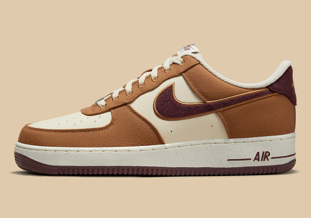 Nike Air Force 1 Low Light British Tan Burgundy Crush Fq8713 200 8