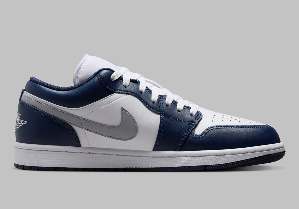 Air Jordan 1 Low White Wolf Grey Midnight Navy 553558 141 1