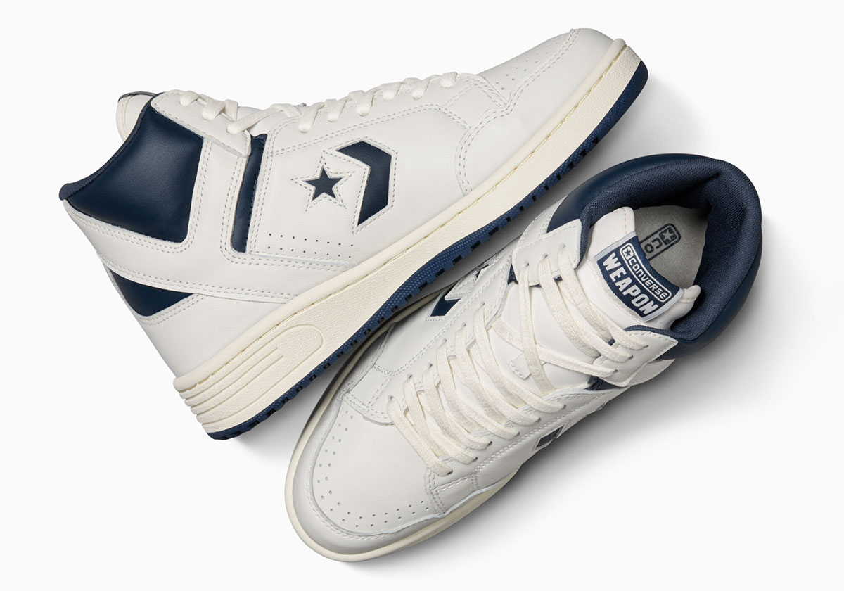 Converse Weapon High Vintage White Navy Egret A09879c 4