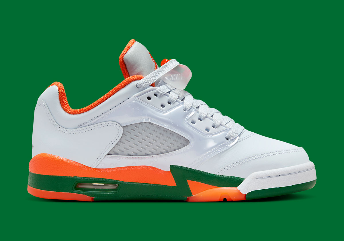 Jordan 5 Low Miami Https:::sneakernews.com:2024:05:15:air Jordan 5 Low Gs Football Grey Brilliant Orange Pine Green Fq1293 018 7