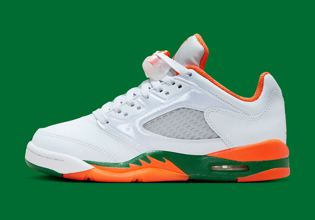 Jordan 5 Low Miami Https:::sneakernews.com:2024:05:15:air Jordan 5 Low Gs Football Grey Brilliant Orange Pine Green Fq1293 018 9