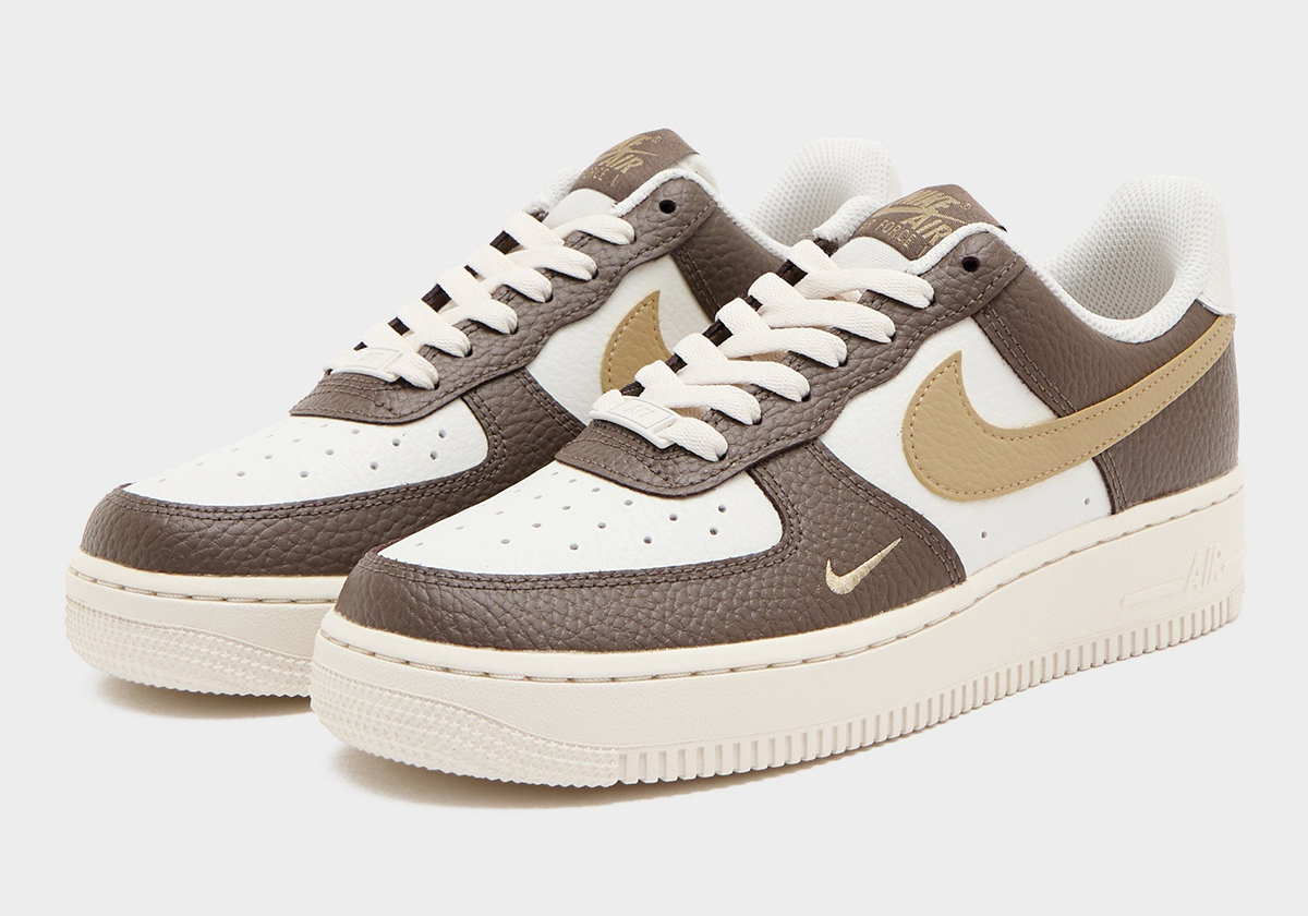 Pebbled Leathers Drape The Nike Air Force 1 Low Next Nature “Flax/Cacao Wow”