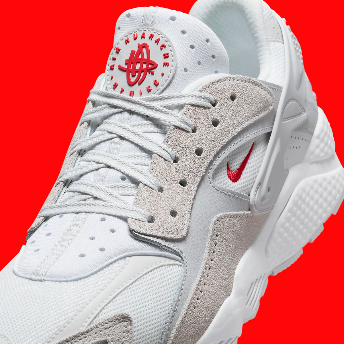 Nike Air Huarache Runner Summit White University Red Dz3306 102 1