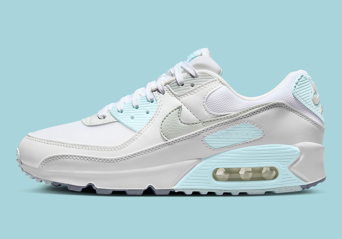 Nike Air Max 90 White Silver Ice Blue Dh8010 104 7