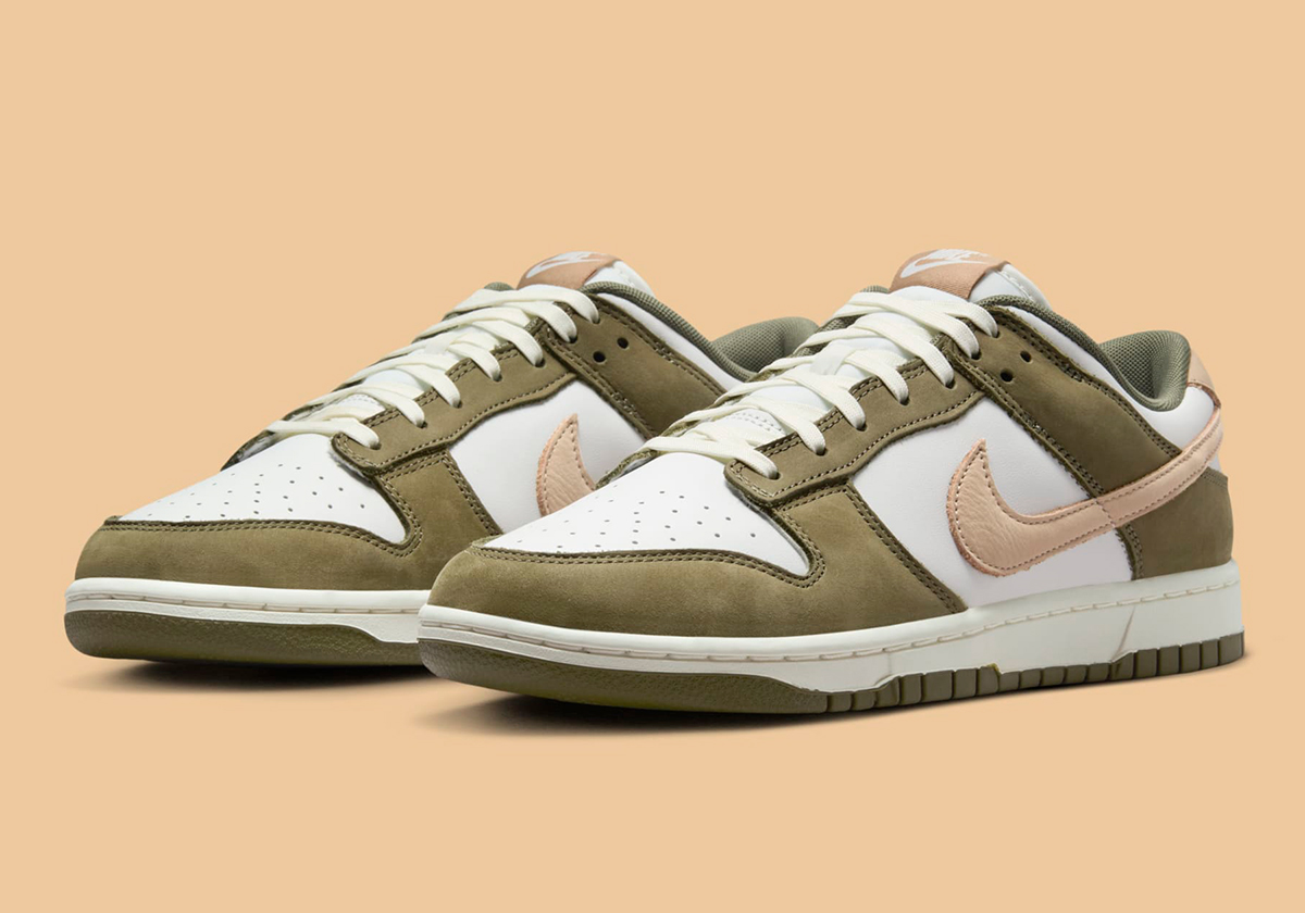 "Medium Olive" Nubuck Touches The Nike Dunk Low