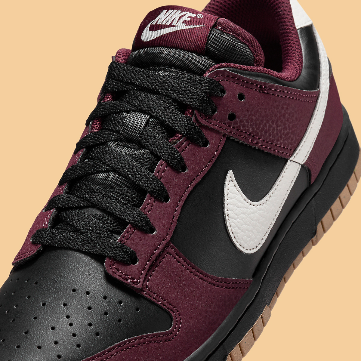 Nike Dunk Low Next Nature Burgundy Crush Phantom Black Khaki 5