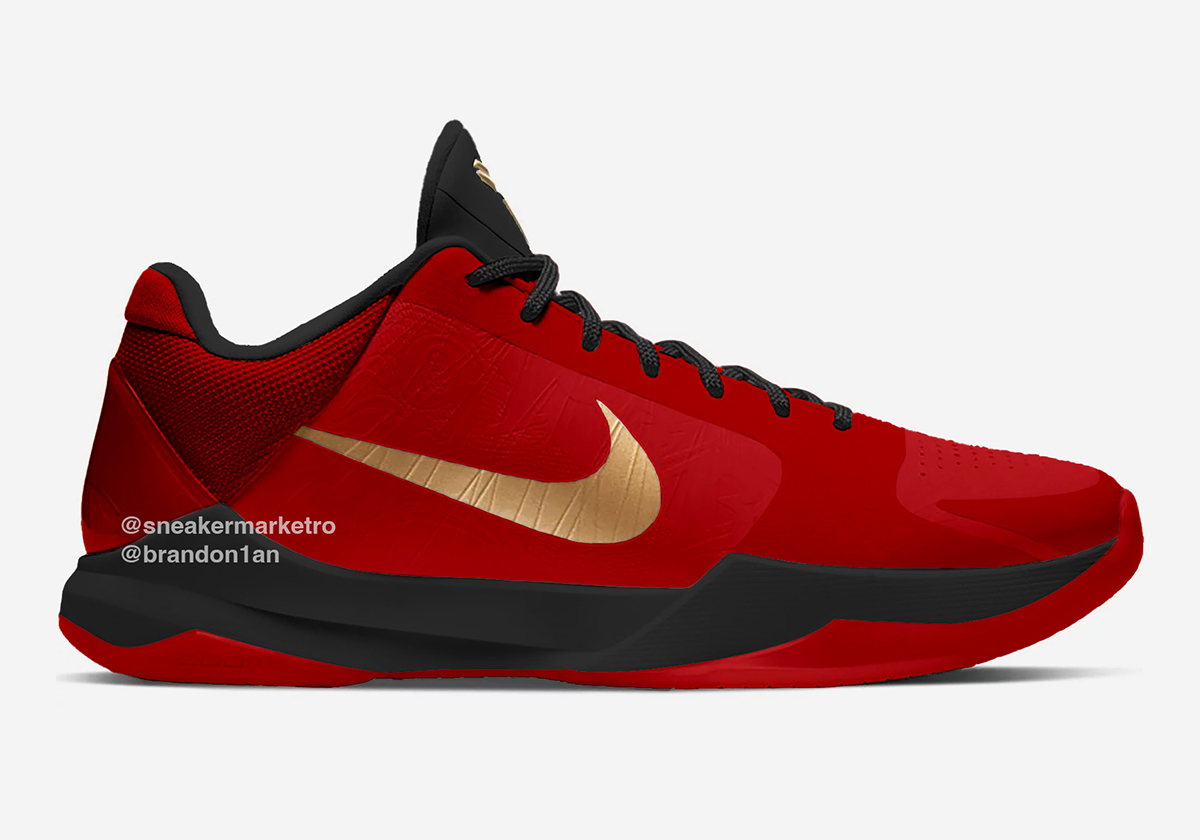 Nike Kobe 5 Protro University Red Black Metallic Gold Hf5182 600 1